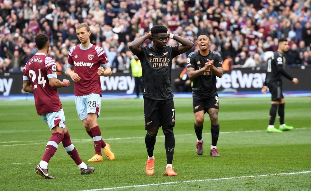 Rice vs Partey in the all-London tie. EFE