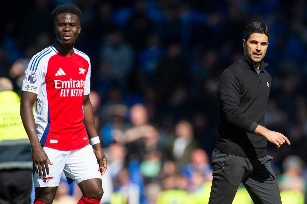 Arteta elogia a atitude de Saka. EFE