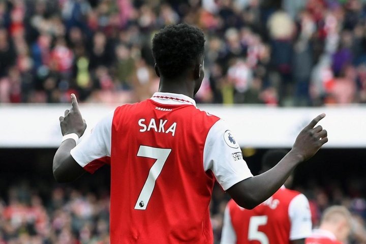 Arsenal's Saka becomes first PL player to reach double figures this season