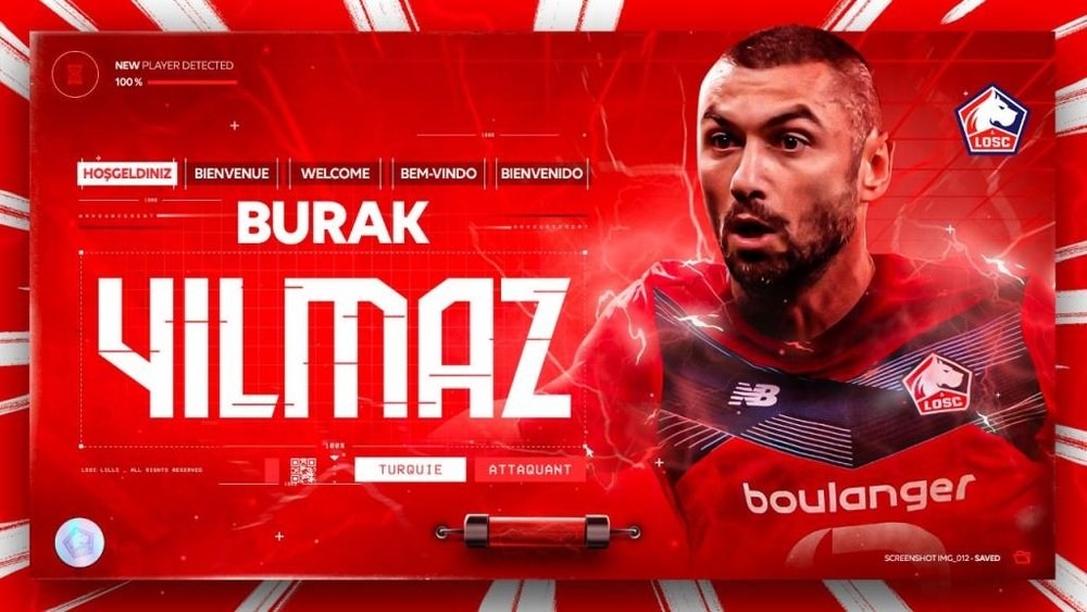 Burak Yilmaz, nuevo jugador del Lille. LOSC