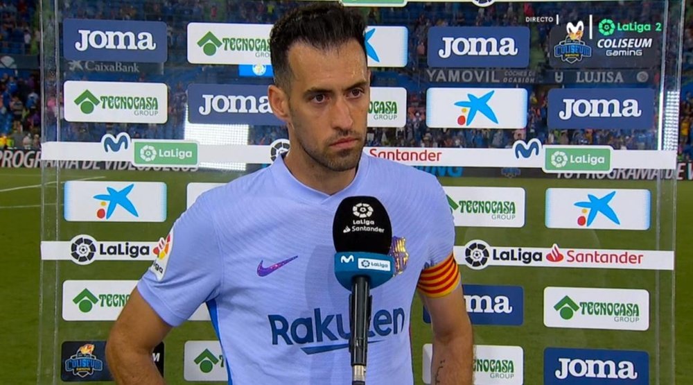 Busquets is not happy with the season. Screenshot/MovistarLaLiga