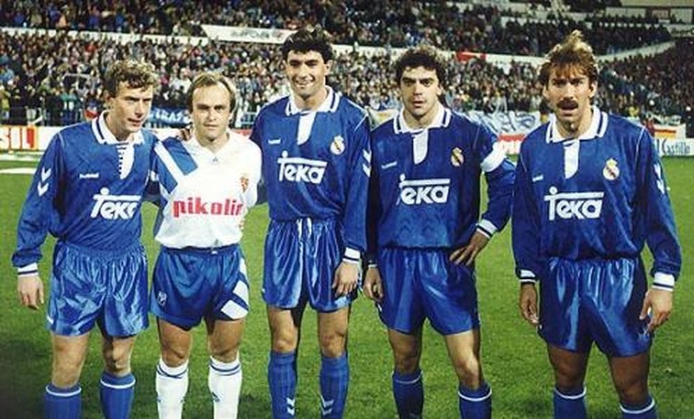 Butragueño, Pardeza, Míchel, Sanchís y Martín Vázquez. Twitter