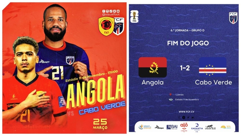 Cabo Verde vence Angola e consolida liderança. Captura@Visualfoot3 @fcfcomunica