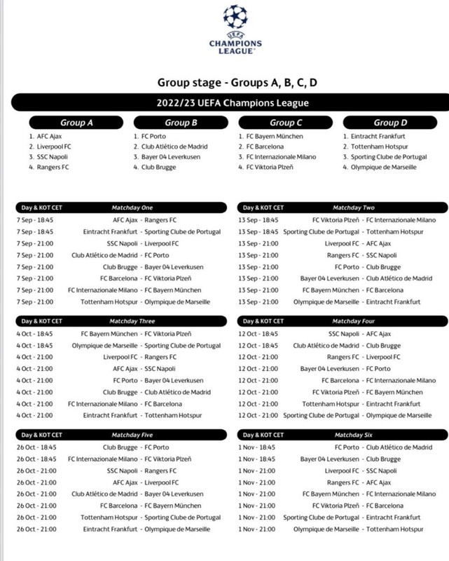 Champions League group stage fixtures released🥊 Descubra os Benefícios