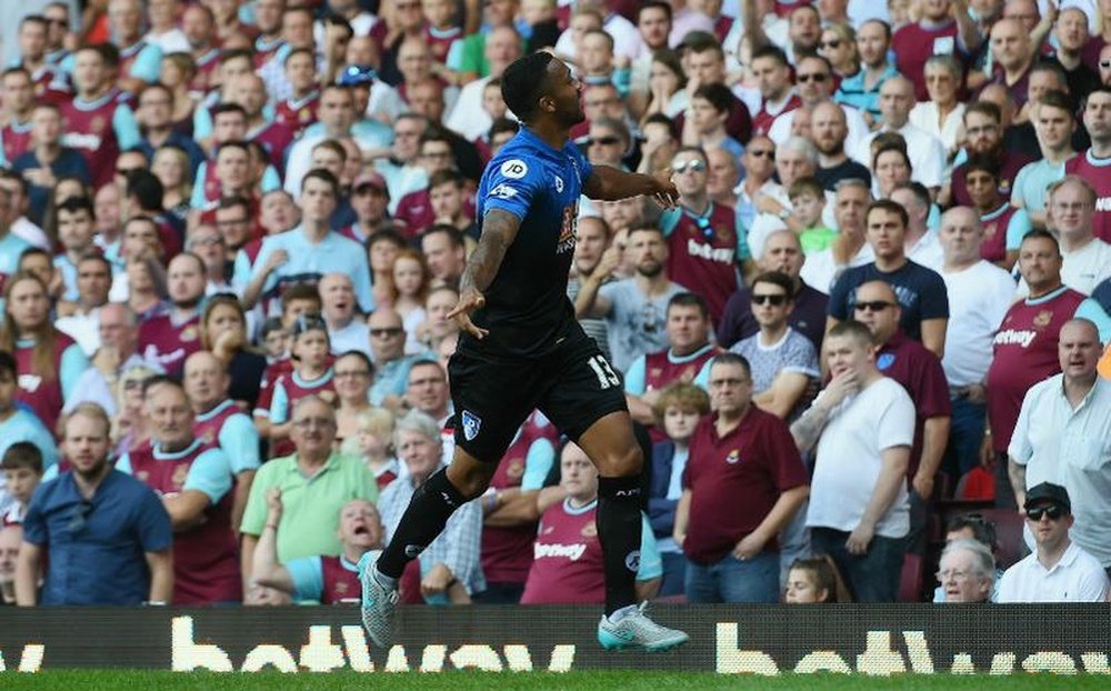 Callum Wilson celebra uno de sus tres tantos ante el West Ham. Twitter