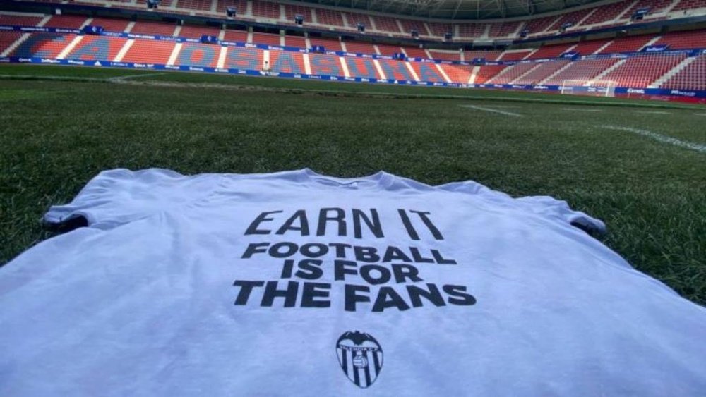 Osasuna and Valencia are against the Super League. Twitter/ValenciaCF