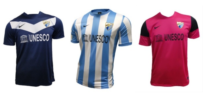 son todas camisetas que ha vestido el Málaga CF