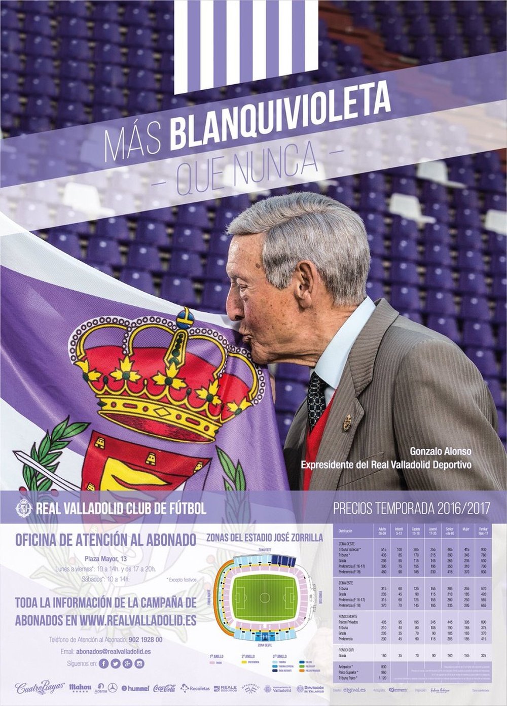 Campaña de abonados del Valladolid para la 16-17. RealValladolid