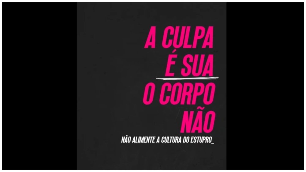Campanha do Bahia contra a cultura do estupro. Captura de tela/@Esporte Clube Bahia