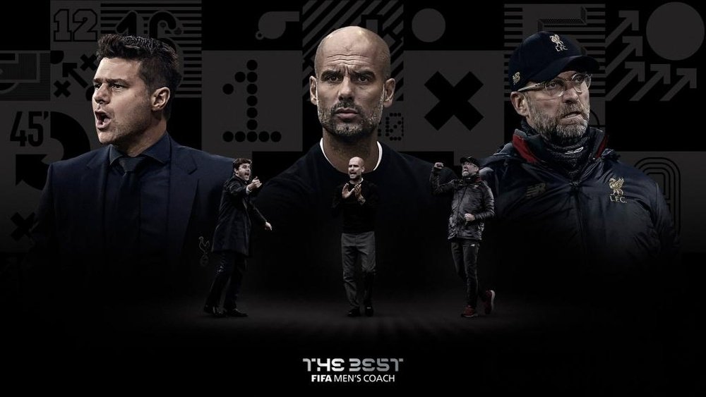 Les finalistes au prix The Best du meilleur entraîneur de l'année. FIFA