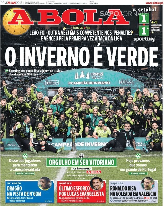 Capa Jornal O Jogo - 28 novembro 2023 