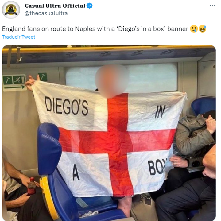 Ultra banned from the Italy-England match for an offensive message to Maradona: 