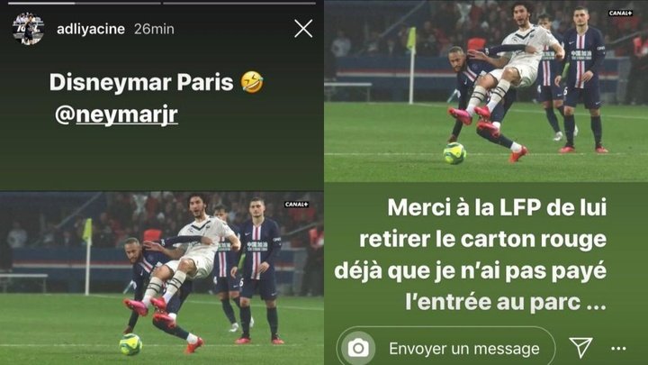 Yacine Adli demande à ce que le rouge soit retiré à Neymar avec humour
