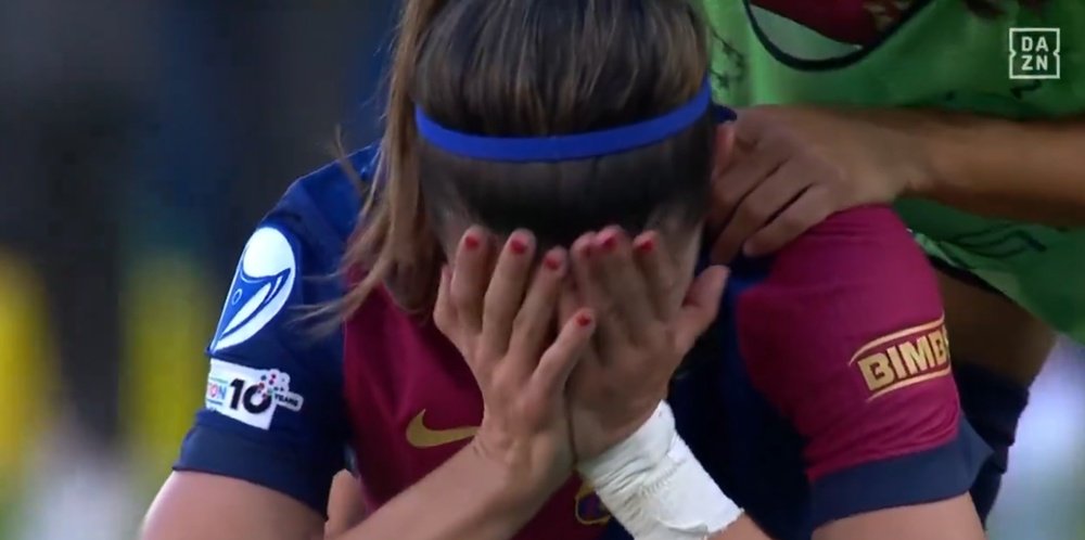 Las lágrimas de Aitana, las lágrimas de España. Captura/DAZN