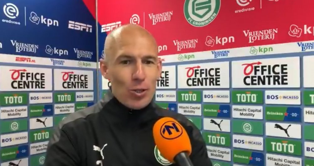 Arjen Robben participou de jogo do Groningen pela Eredivisie. Captura/RTVNoordSport