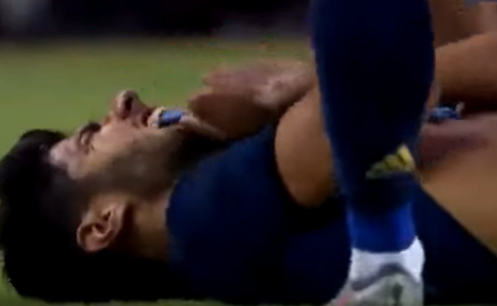 La preocupante lesión de Asensio, en su rodilla izquierda. Captura/Vamos