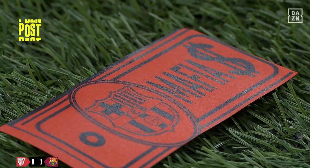La afición del Athletic protestó por el 'caso Negreira'. Captura/DAZN