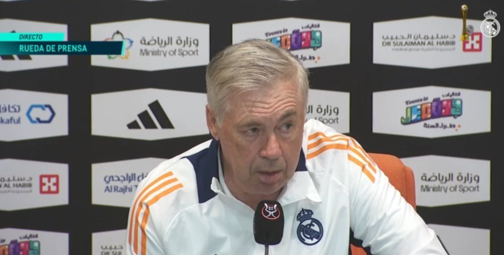 Ancelotti confirmed Bellingham's presence in the Spanish Super Cup final. Screenshot/RFEF