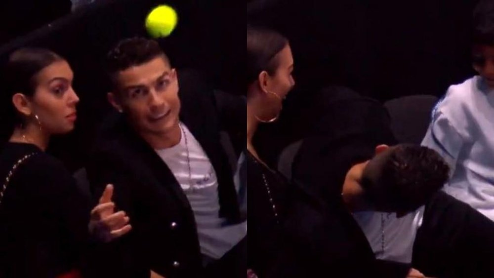 Cristiano, protagonista en Londres en el partido de Djokovic. Captura/TennisTV