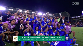 Los once metros convierten a Cruz Azul en (bi)Campeón de Campeones. Captura/TUDN