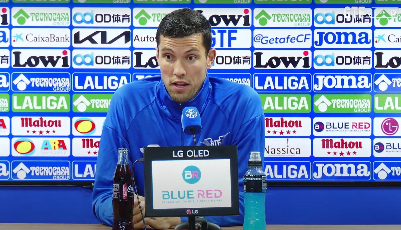 David Soria llamó a la calma en rueda de prensa. Captura/GetafeCF