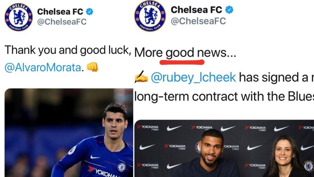 ¿Dijo el Chelsea que la salida de Morata era una buena noticia? Captura/ChelseaFC
