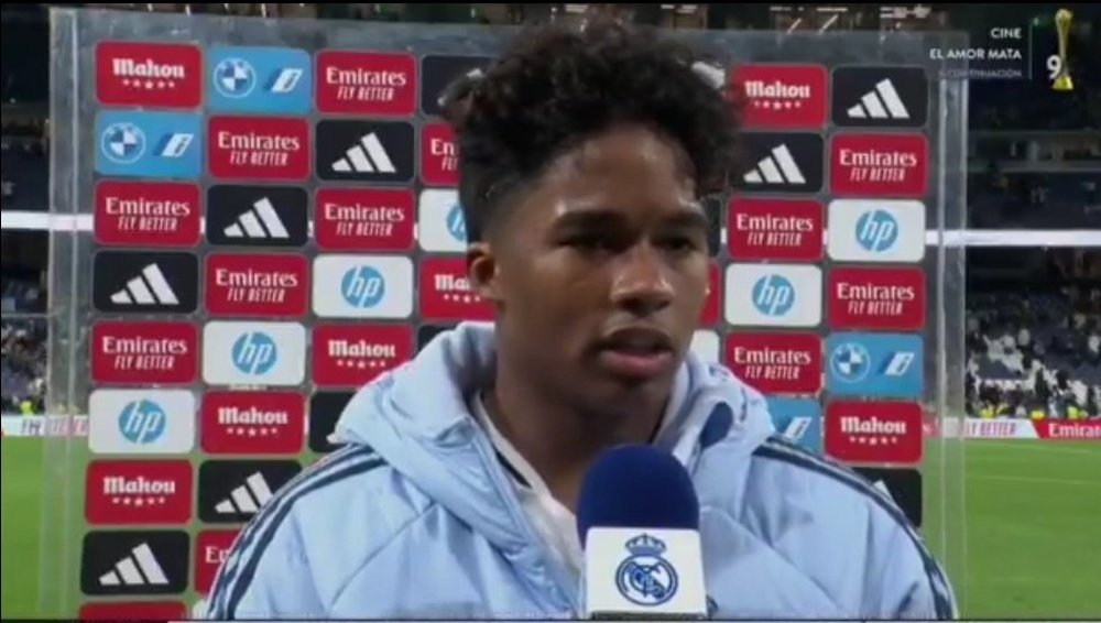 Endrick spoke about his lack of minutes under Ancelotti. Screenshot/RMTV