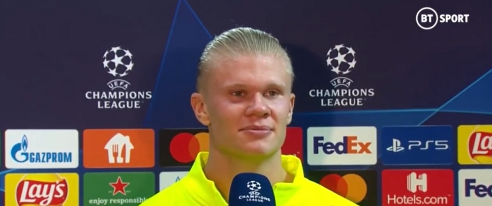 Haaland quiere ganar la Champions. Captura/BTSport