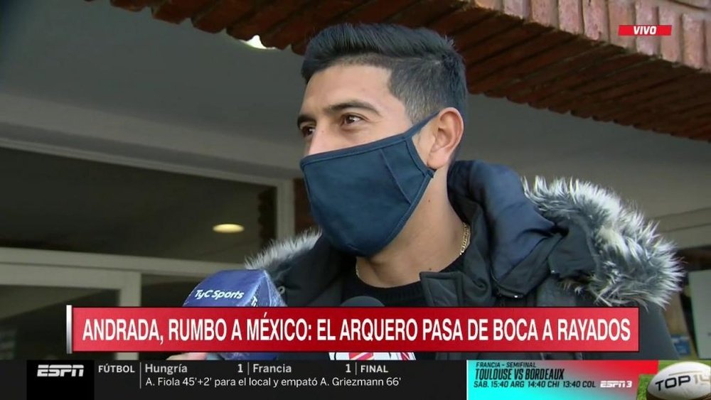 Andrada se despidió de Boca antes de fichar por Monterrey. Captuta/ESPN