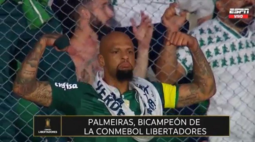 Felipe Melo imitó a Gabigol. Captura/ESPN