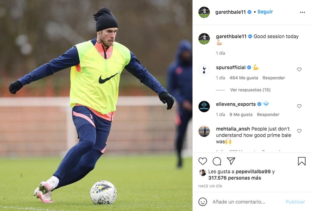 Se suponía que Bale quería trabajar con los recuperadores físicos. Captura/Instagram/garethbale11