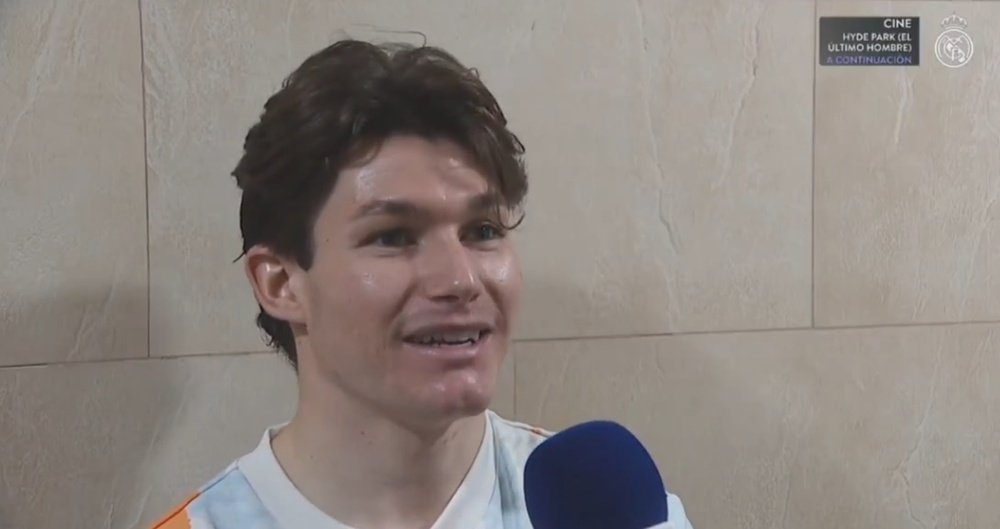 Fran García face aux médias après le match. Capture/RMTV