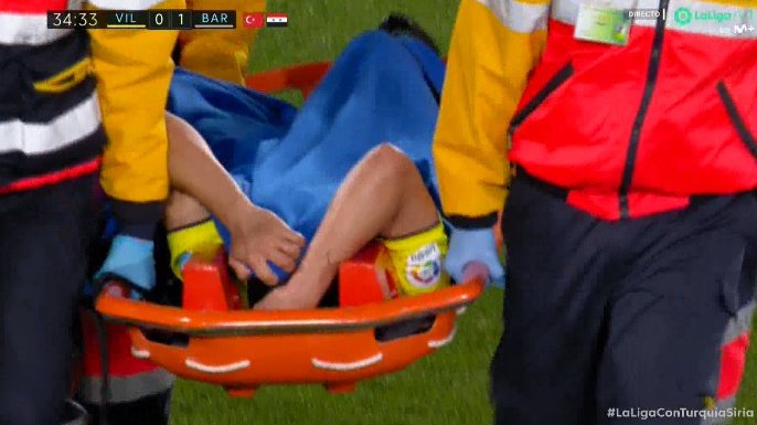 Coquelin fue trasladado a Valencia tras su lesión. Captura/MovistarLaLiga