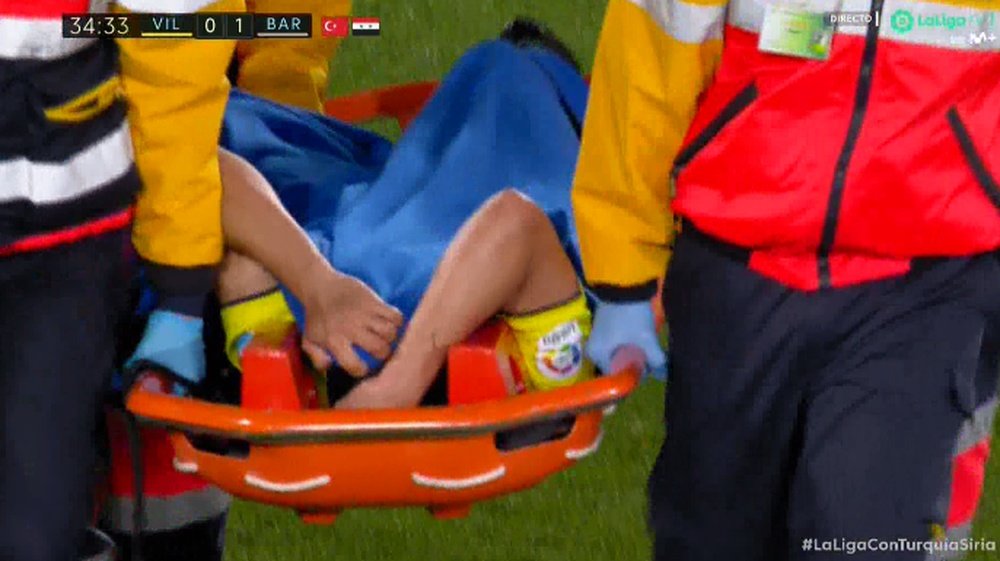 Coquelin fue trasladado a Valencia tras su lesión. Captura/MovistarLaLiga
