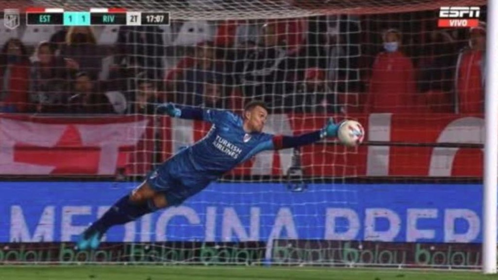 Estudiantes y River empataron a uno. Captura/ESPN