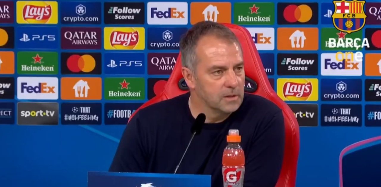 Hansi Flick's praised Pedri's performance against Benfica. Screenshot/BarçaOne