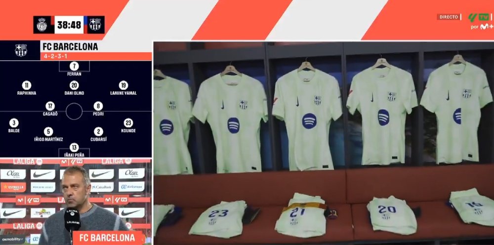 Flick spoke about Lewandowski's substitution. Screenshot/MovistarLaLiga