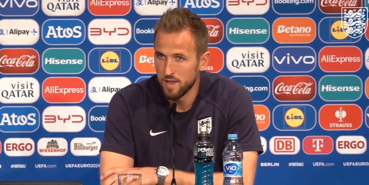 Kane spoke at a press conference. Screenshot/Twitter/England