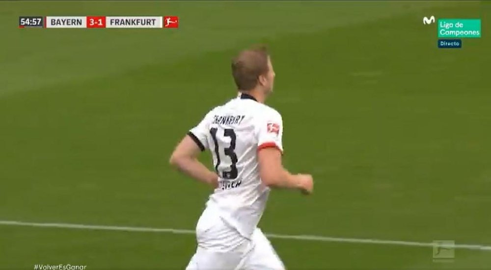 Doblete de Hinteregger en tres minutos para meter miedo al Bayern. Captura/MovistarLigadeCampeones
