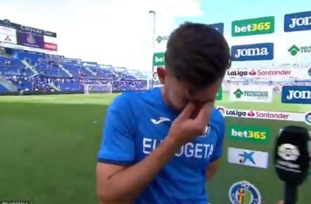 Hugo Duro rompió a llorar. Captura/beINSports