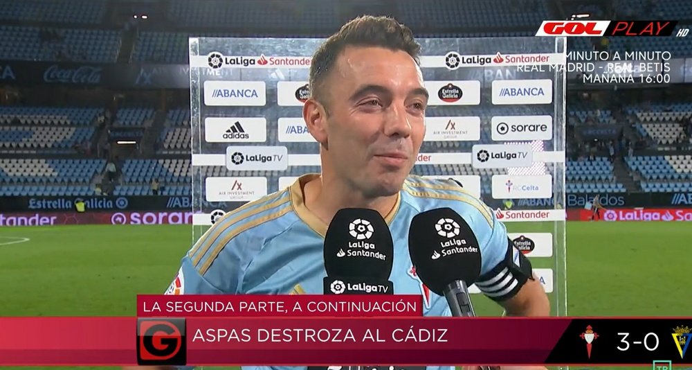 Iago Aspas habló sobre sus posibilidades de jugar el Mundial. Captura/Gol