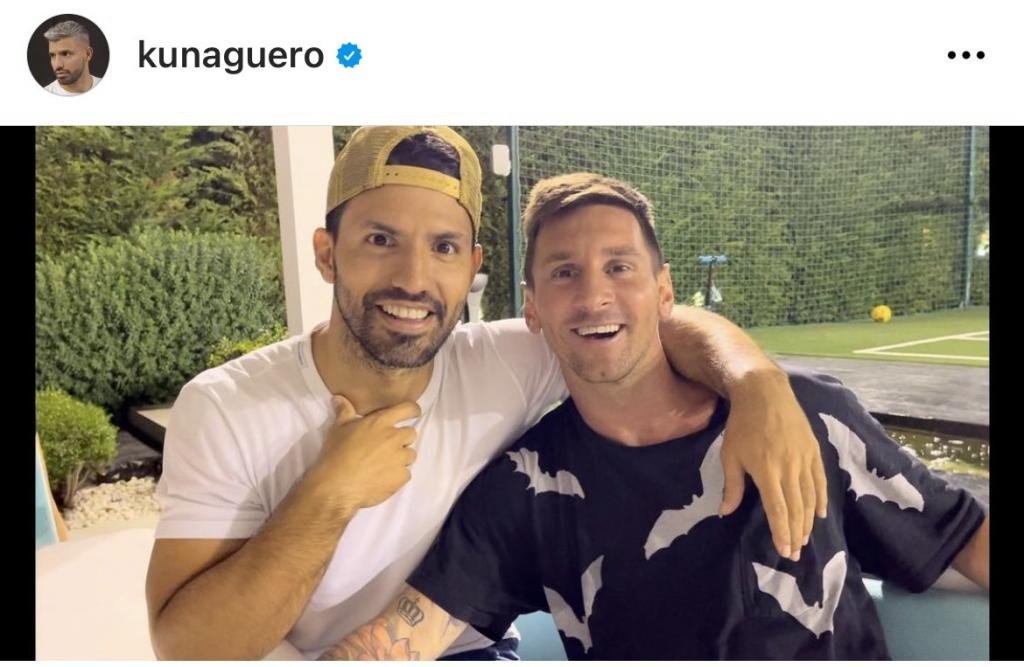 La despedida de Agüero a Messi. Instagram/kunaguero