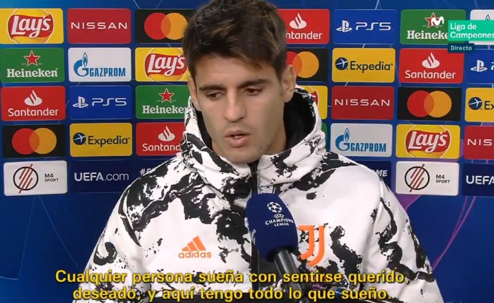 Morata feels appreciated at his new club. Screenshot/MovistarLigadeCampeones