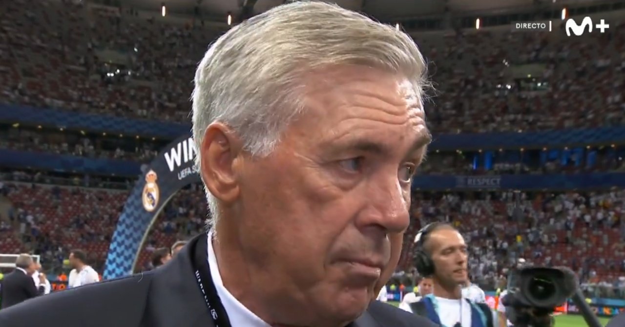 Ancelotti praised Mbappe after the Frenchman's debut for Real Madrid. Screenshot/Movistar