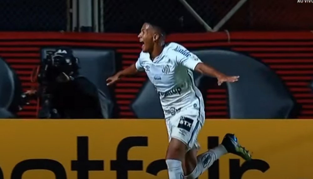Ângelo Gabriel hizo historia en la Copa Libertadores. Captura/CONMEBOLTV