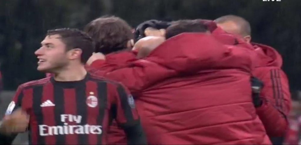 Antonio Donnarumma evitó que el Inter hiciera daño al Milan. Captura/RAI