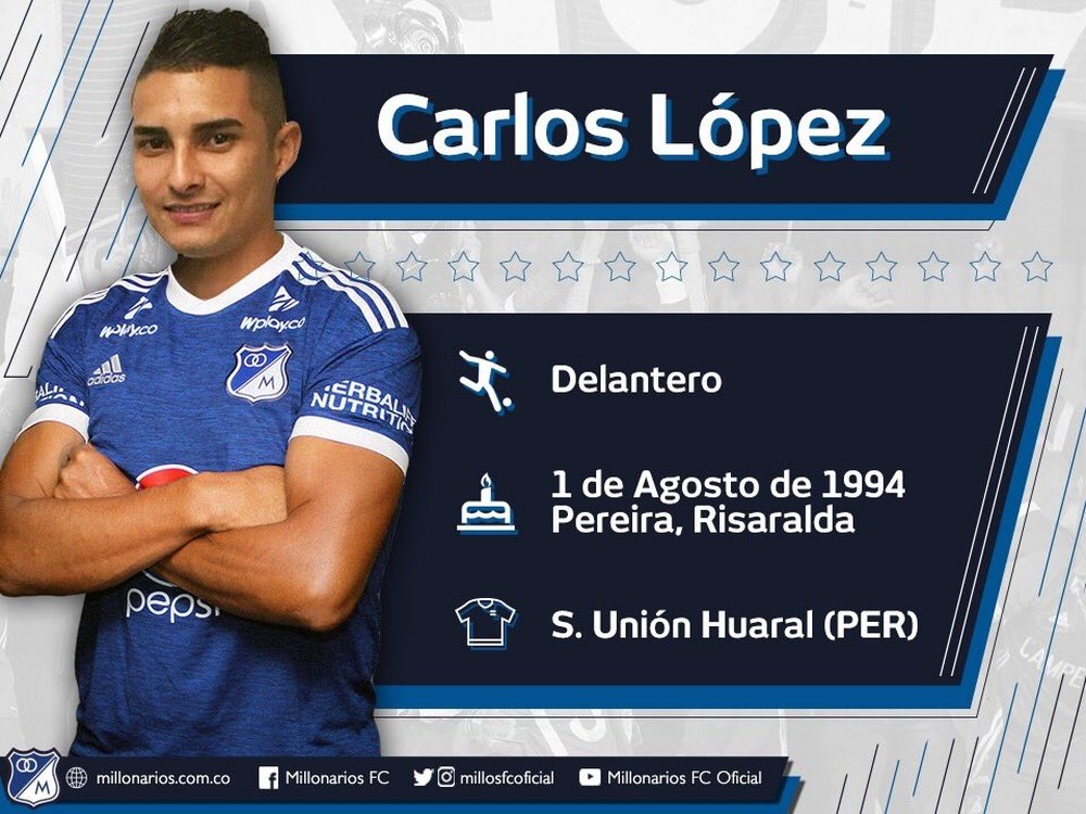 Carlos López es nuevo jugador de Millonarios. Millonarios