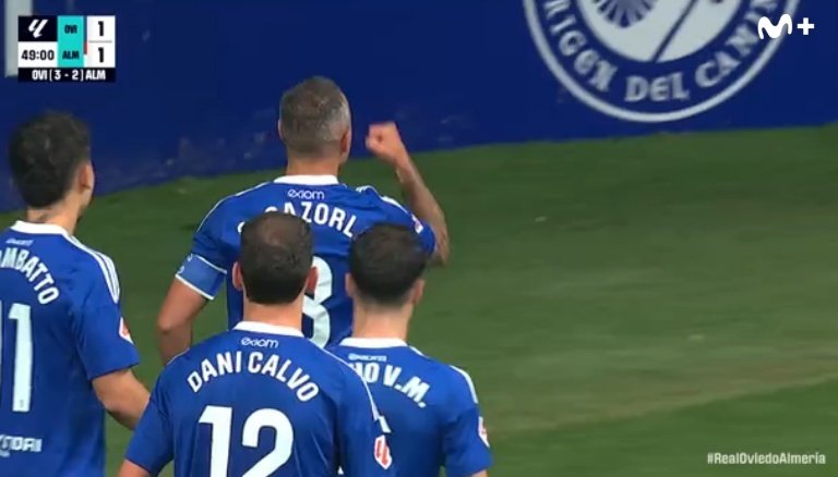 Cazorla saltó al campo y tardó tres minutos en marcar. Captura/MovistarFutbol