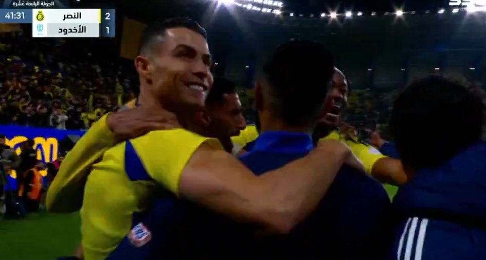 Cristiano colaboró en la victoria del Al Nassr. Captura/SSC