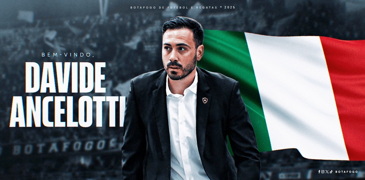 Davide Ancelotti, nuevo técnico de Botafogo. Captura/Botafogo
